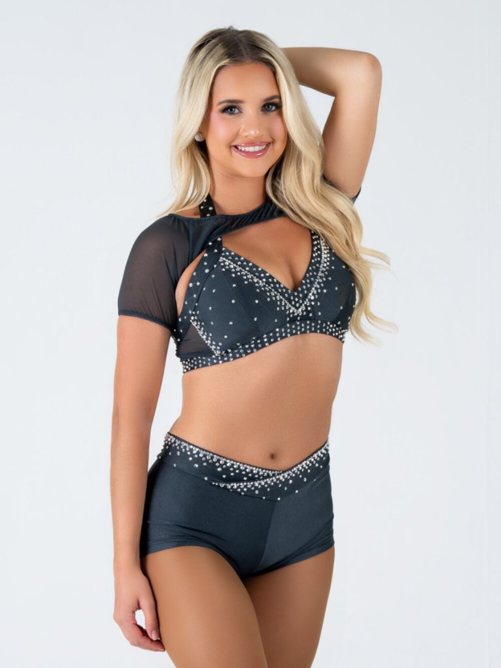 Charcoal Mesh Mini Bolero - Small